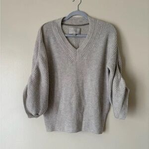 Brochu Walker Cozy Gray V-Neck Sweater